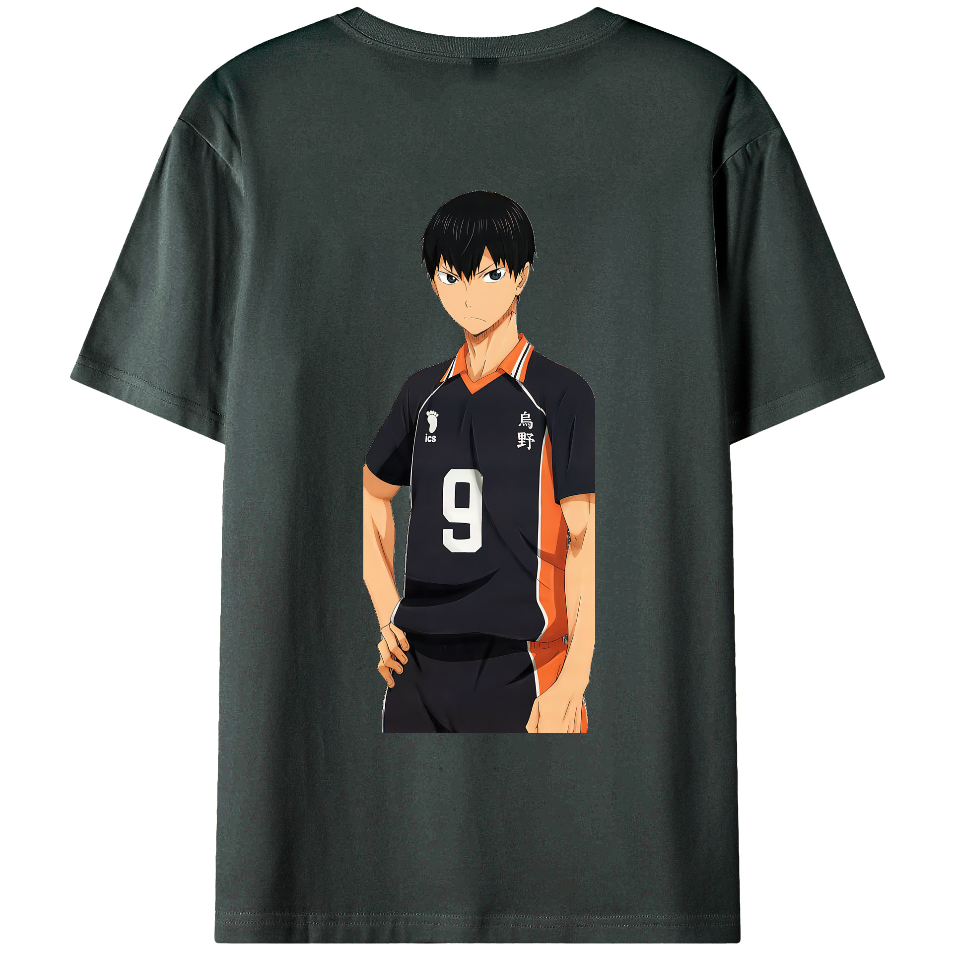 （画像用） ハイキュー!! Haikyu!! 綿100％ メンズ半袖Tシャツ（バックプリント） 通気性